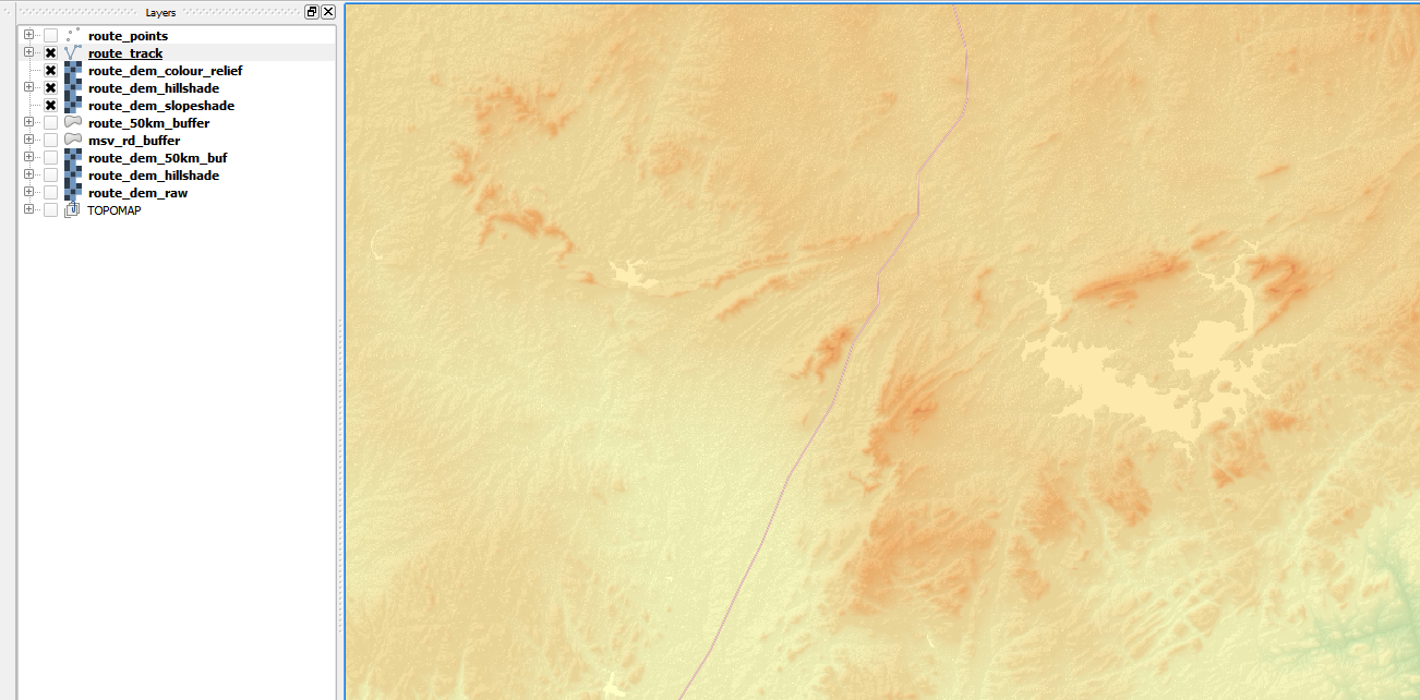 Relief In QGIS